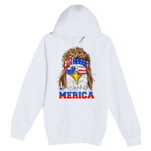 Eagle Mullet Merica Men 4th Of July American Flag USA Premium Pullover Hoodie