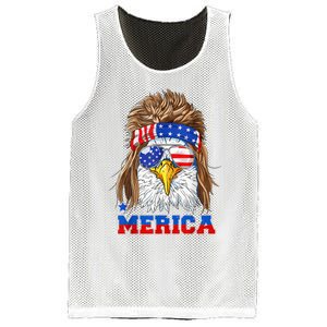 Eagle Mullet Merica Men 4th Of July American Flag USA Mesh Reversible Basketball Jersey Tank