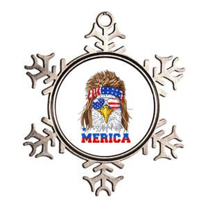 Eagle Mullet Merica Men 4th Of July American Flag USA Metallic Star Ornament