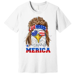 Eagle Mullet Merica Men 4th Of July American Flag USA Premium T-Shirt