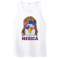 Eagle Mullet Merica Men 4th Of July American Flag USA PosiCharge Competitor Tank