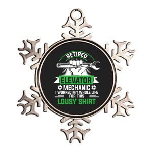 Elevator Mechanic Maintenance Retired Technician Metallic Star Ornament