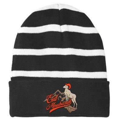 Eid Moubarak Muslim Eid Al Adha 2024 Muslim Father Grandpa Striped Beanie with Solid Band