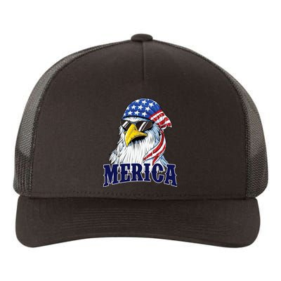 Eagle Mullet Merica Flag 4th Of July American Flag Gift Yupoong Adult 5-Panel Trucker Hat