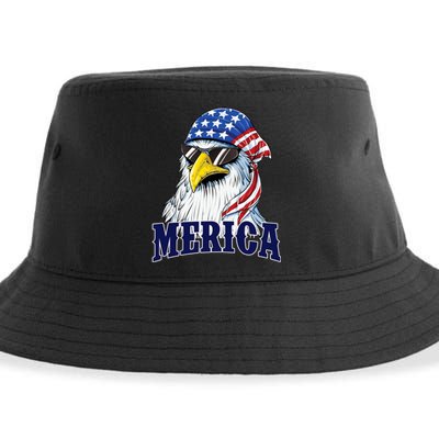 Eagle Mullet Merica Flag 4th Of July American Flag Gift Sustainable Bucket Hat