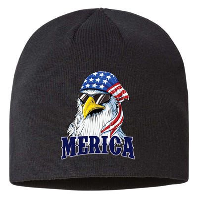 Eagle Mullet Merica Flag 4th Of July American Flag Gift Sustainable Beanie