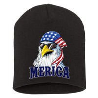 Eagle Mullet Merica Flag 4th Of July American Flag Gift Short Acrylic Beanie