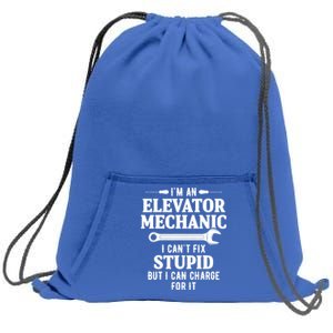 Elevator Mechanic Maintenance Charge Technician Gift Sweatshirt Cinch Pack Bag