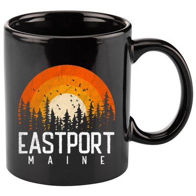 Eastport Maine Me Gift Retro Style Vintage 70s 80s 90s Gift 11oz C Handle Ceramic Mug