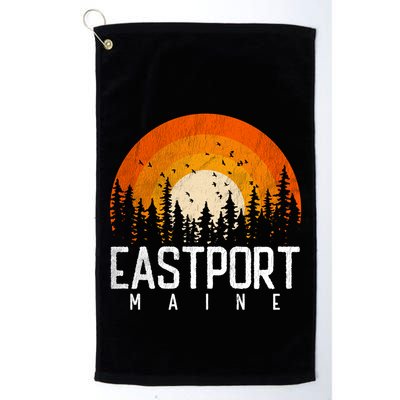 Eastport Maine Me Gift Retro Style Vintage 70s 80s 90s Gift Golf Towel