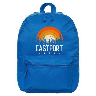 Eastport Maine Me Gift Retro Style Vintage 70s 80s 90s Gift 16 in Basic Backpack