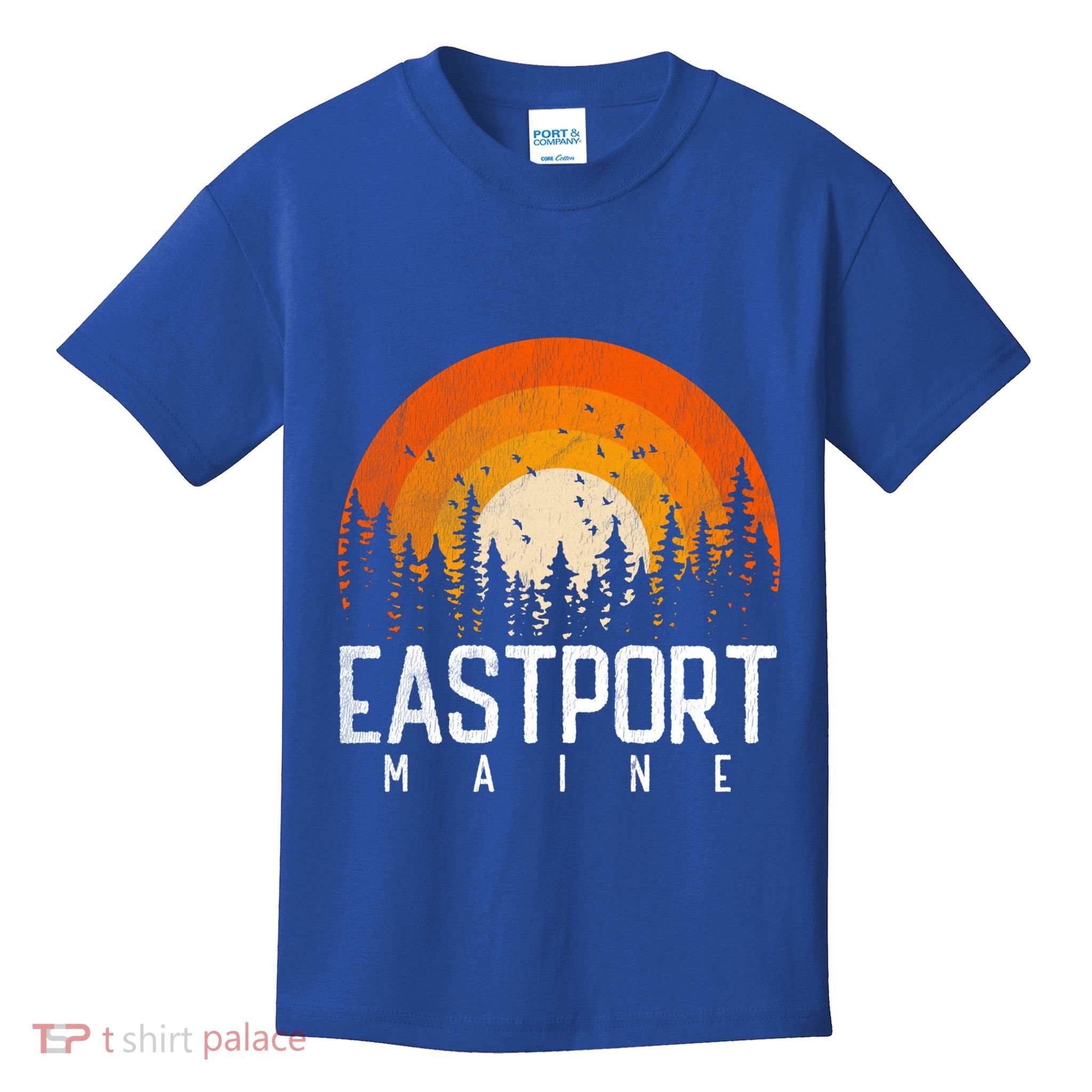 Eastport Maine Me Gift Retro Style Vintage 70s 80s 90s Gift Kids T-Shirt