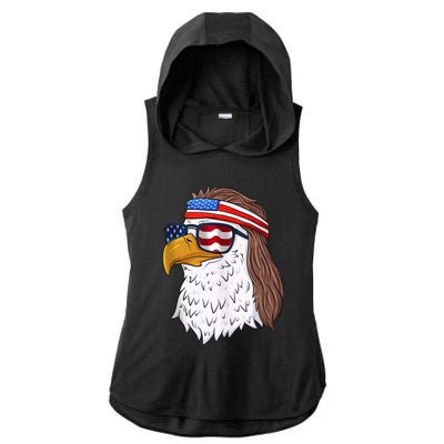 Eagle Mullet Merica 4th Of July American Flag Gift Great Gift Ladies PosiCharge Tri-Blend Wicking Draft Hoodie Tank