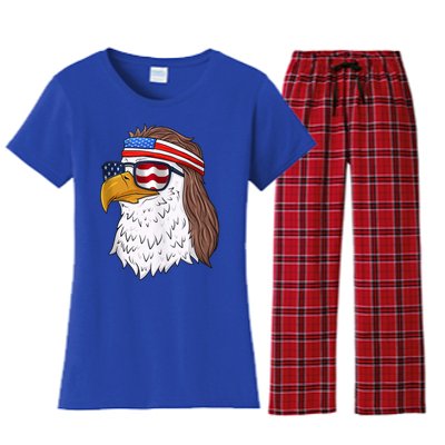 Eagle Mullet Merica 4th Of July American Flag Gift Great Gift Women's Flannel Pajama Set