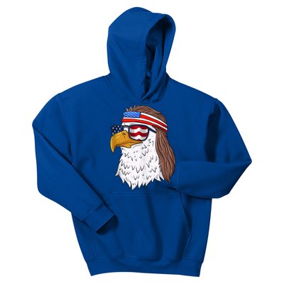 Eagle Mullet Merica 4th Of July American Flag Gift Great Gift Kids Hoodie