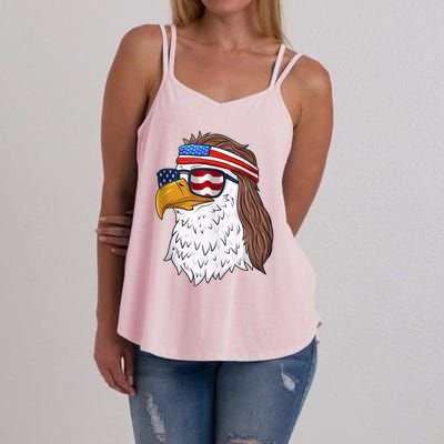 Eagle Mullet Merica 4th Of July American Flag Gift Great Gift Women's Strappy Tank