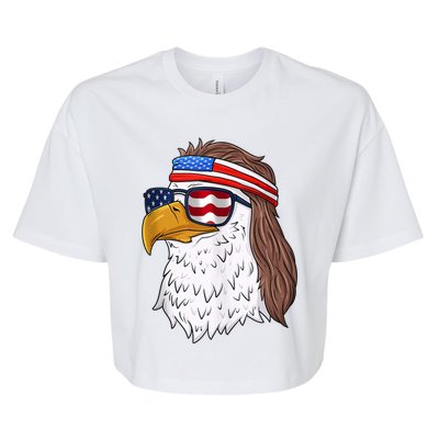 Eagle Mullet Merica 4th Of July American Flag Gift Great Gift Bella+Canvas Jersey Crop Tee