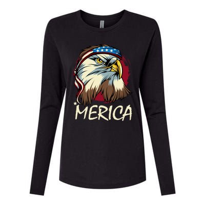 Eagle Mullet Merica Gift 4th Of July American Flag Usa Gift Womens Cotton Relaxed Long Sleeve T-Shirt