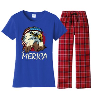 Eagle Mullet Merica Gift 4th Of July American Flag Usa Gift Women's Flannel Pajama Set