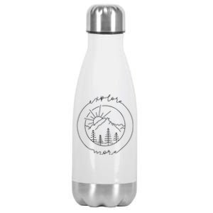 Explore More Meaningful Gift Adventurer Gift Camping Meaningful Gift Stainless Steel Insulated Water Bottle