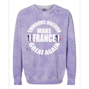 Emuel Macron Make France Great Again French Flag Cute Gift Colorblast Crewneck Sweatshirt