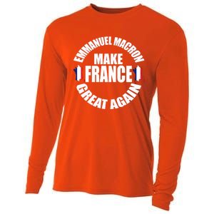 Emuel Macron Make France Great Again French Flag Cute Gift Cooling Performance Long Sleeve Crew