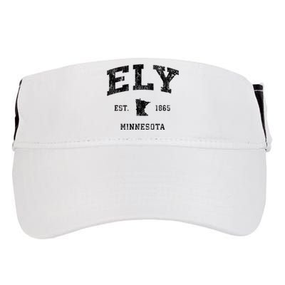 Ely Minnesota Mn Vintage Athletic Black Sports Design Adult Drive Performance Visor