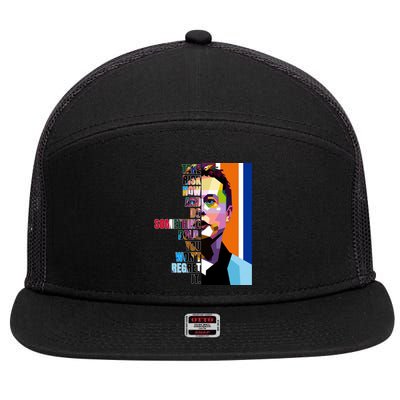 Elon Musk Motivation Quote 7 Panel Mesh Trucker Snapback Hat