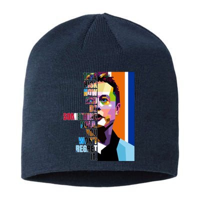 Elon Musk Motivation Quote Sustainable Beanie