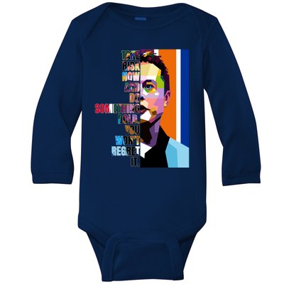 Elon Musk Motivation Quote Baby Long Sleeve Bodysuit