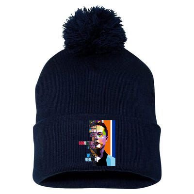 Elon Musk Motivation Quote Pom Pom 12in Knit Beanie