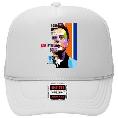 Elon Musk Motivation Quote High Crown Mesh Back Trucker Hat