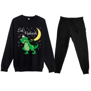 Eid Mubarak Muslim Clothing Eid Al Fitr Boy Premium Crewneck Sweatsuit Set