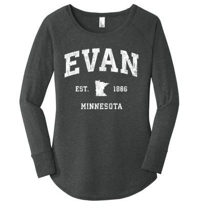 Evan Minnesota Mn Vintage Athletic Sports Women's Perfect Tri Tunic Long Sleeve Shirt