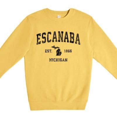 Escanaba Michigan Mi Vintage Sports Premium Crewneck Sweatshirt