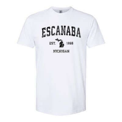 Escanaba Michigan Mi Vintage Sports Softstyle CVC T-Shirt