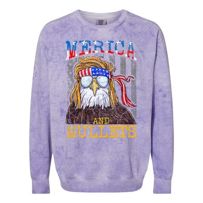 Eagle Mullet Merica Funny Redneck Merica & Mullets Colorblast Crewneck Sweatshirt