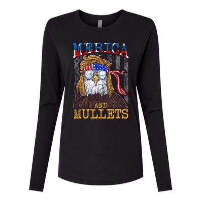 Eagle Mullet Merica Funny Redneck Merica & Mullets Womens Cotton Relaxed Long Sleeve T-Shirt