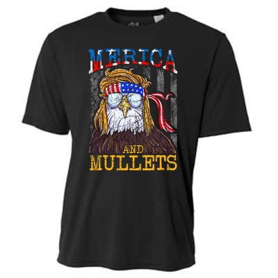 Eagle Mullet Merica Funny Redneck Merica & Mullets Cooling Performance Crew T-Shirt