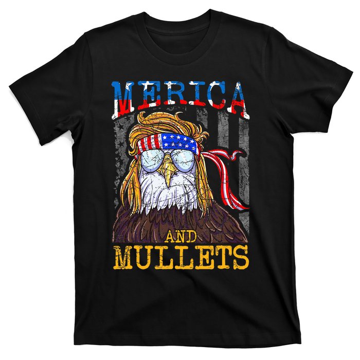 Eagle Mullet Merica Funny Redneck Merica & Mullets T-Shirt