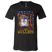 Eagle Mullet Merica Funny Redneck Merica & Mullets V-Neck T-Shirt