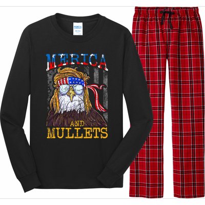 Eagle Mullet Merica Funny Redneck Merica & Mullets Long Sleeve Pajama Set