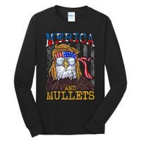 Eagle Mullet Merica Funny Redneck Merica & Mullets Tall Long Sleeve T-Shirt