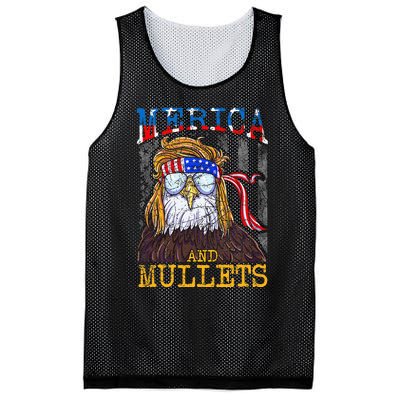 Eagle Mullet Merica Funny Redneck Merica & Mullets Mesh Reversible Basketball Jersey Tank