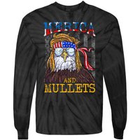 Eagle Mullet Merica Funny Redneck Merica & Mullets Tie-Dye Long Sleeve Shirt