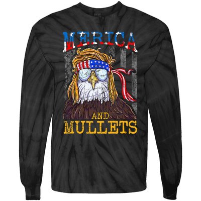 Eagle Mullet Merica Funny Redneck Merica & Mullets Tie-Dye Long Sleeve Shirt