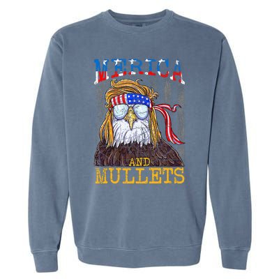 Eagle Mullet Merica Funny Redneck Merica & Mullets Garment-Dyed Sweatshirt