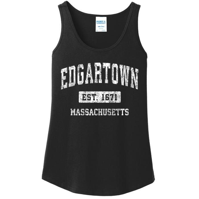 Edgartown Massachusetts Ma Vintage Sports Established Ladies Essential Tank