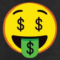Emoticon Money Mouth Face With Dollar Sign Eyes Rich 7 Panel Mesh Trucker Snapback Hat