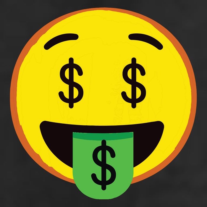 Emoticon Money Mouth Face With Dollar Sign Eyes Rich 7 Panel Mesh Trucker Snapback Hat